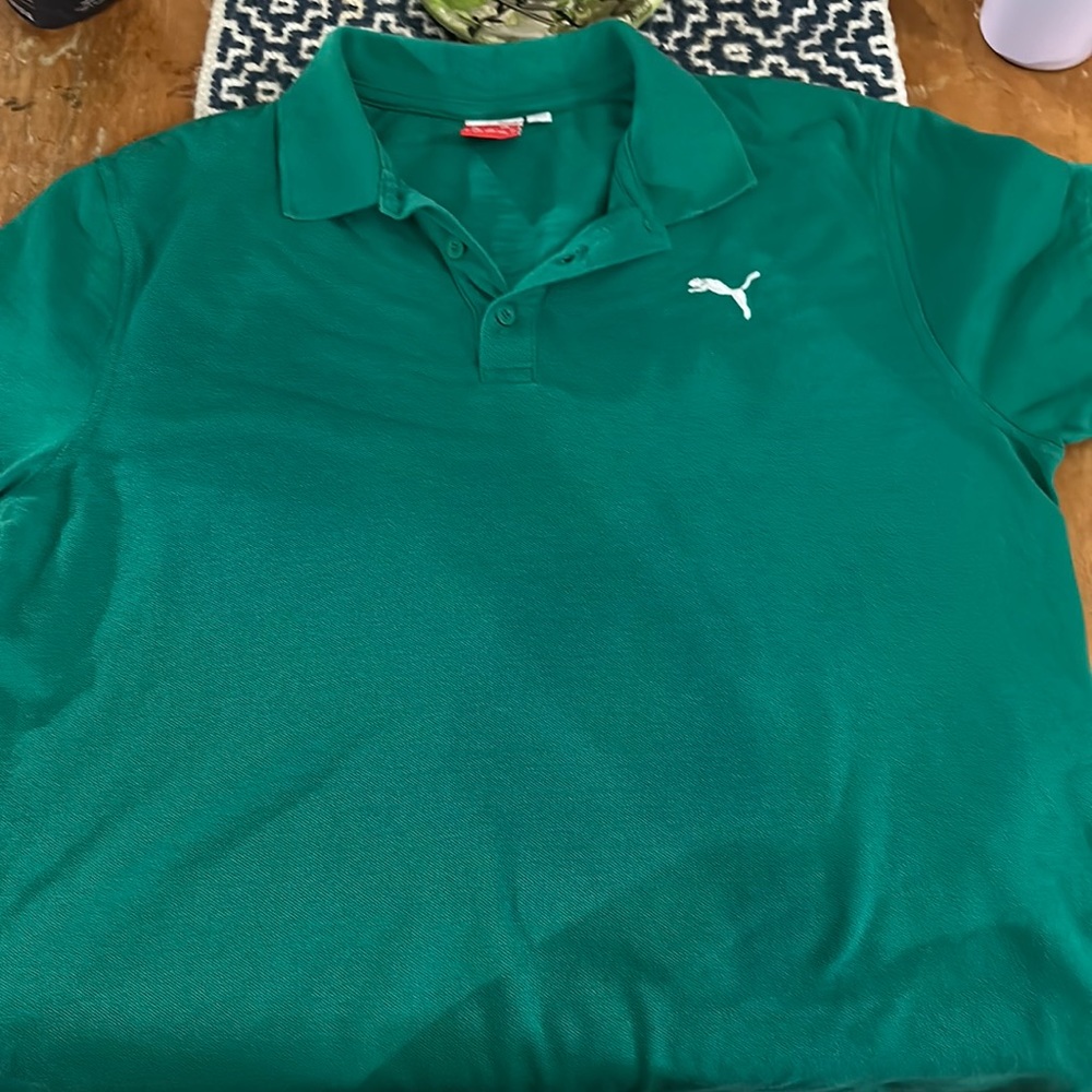 Green puma polo shirt